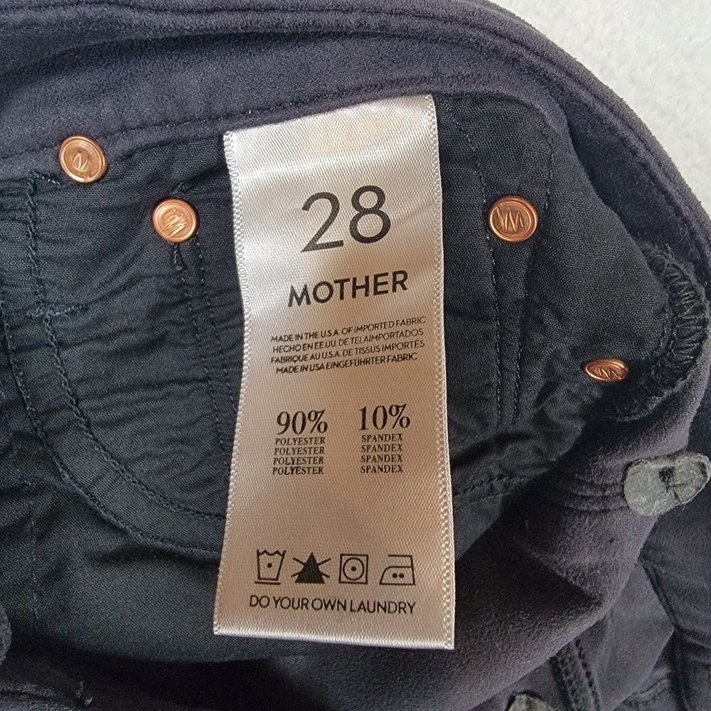MOTHER The Looker‎ Texas Rein Black Pants Sz 28 Light My Sapphire Stretch - Picture 3 of 11